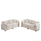 Modern Fabric Living Room Sofa Two Pieces Set