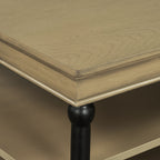 55.1" Wood Coffee Table with Open Shelves