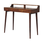 Elevated Chestnut Console Table, 2-Drawers, Nordic Legs