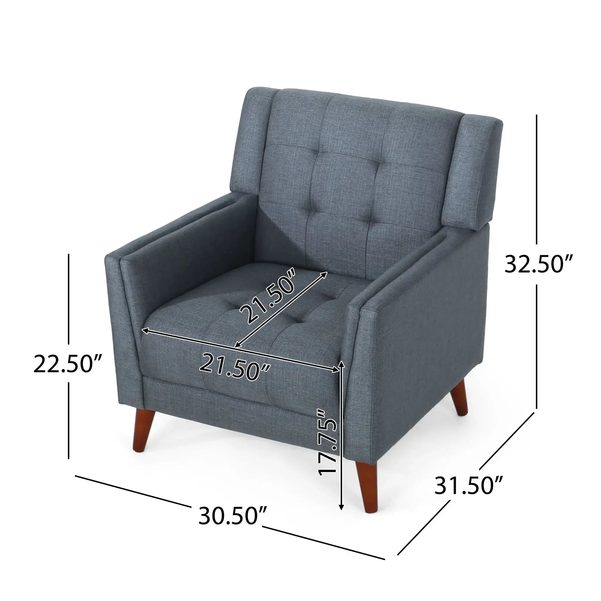 Luminaesque Fabric Upholstered Armchair With Tufted Back