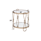 Zekera Mirrored & Champagne Finish End Table