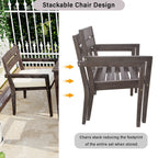 7-Piece Acacia Wood Outdoor Dining Set with Cushions