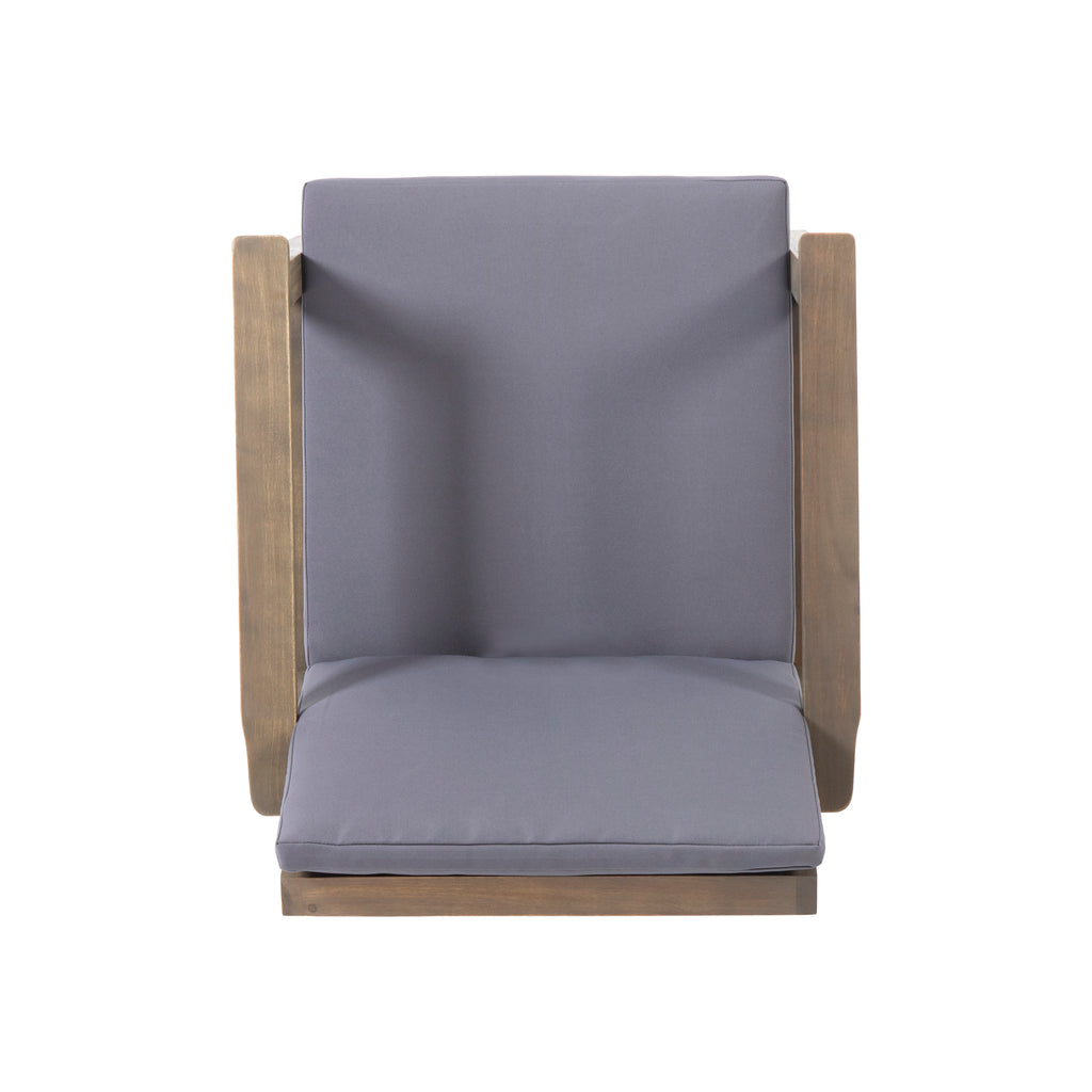 Outdoor Acacia Wood Club Chairs with Cushions (Set of 2)