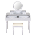 Luxury Vanity Desk with Round Mirror
