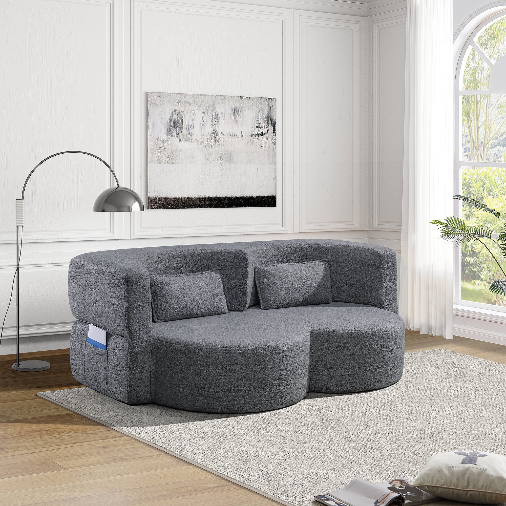 Folding Sofa Bed - Teddy Bear Fabric Sleeper