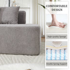 Compression Sectional Couch with Comfy Chaise