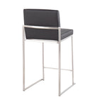 High Back Counter Stool in Stainless Steel