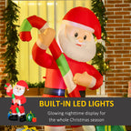 HOMCOM 6ft Christmas Inflatables Santa Claus Decoration