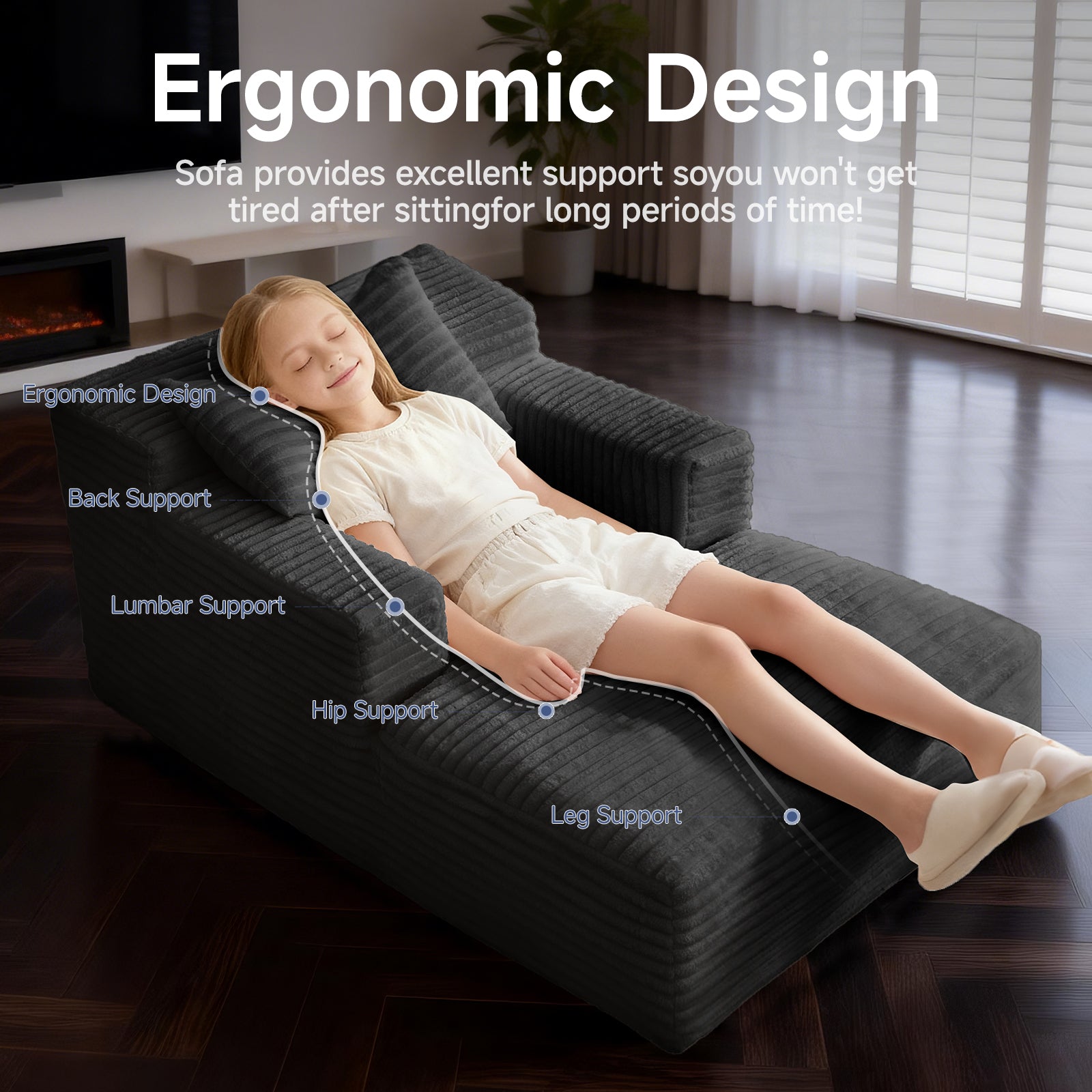 Compressed Modular Chaise Lounge Sofa