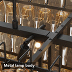 54" Black Rectangular Chandelier