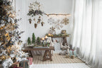 Large Fir Wood Snowflake Ornaments - Set of 2