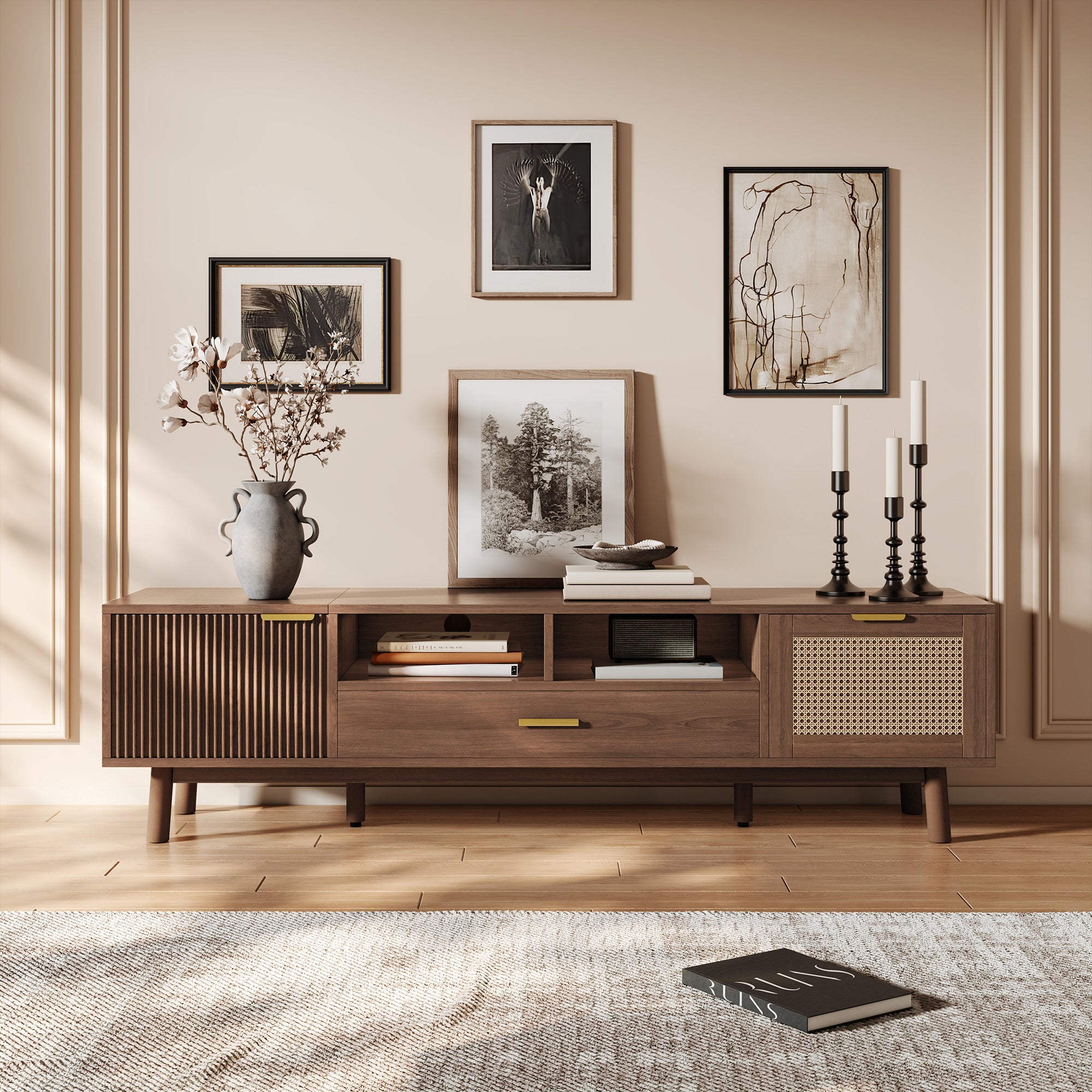 Wood Fashionable TV Stand for 75" TVs
