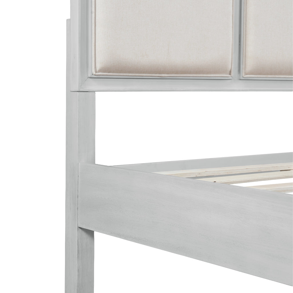 King Size Bed Frame with Upholstered Headboard