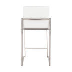 26" Contemporary High Back Counter Stool Set in Stainless Steel