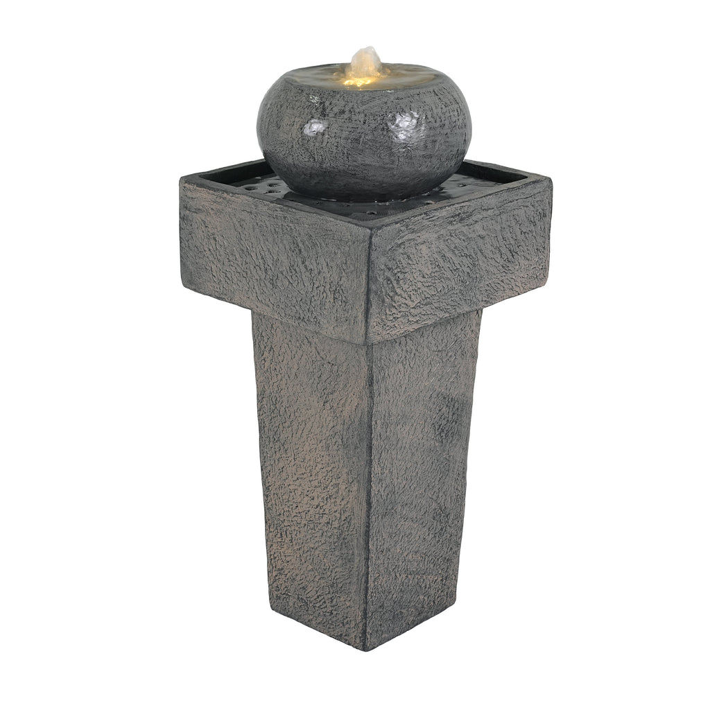 25.59"H Minimalist Concrete Column Fountain