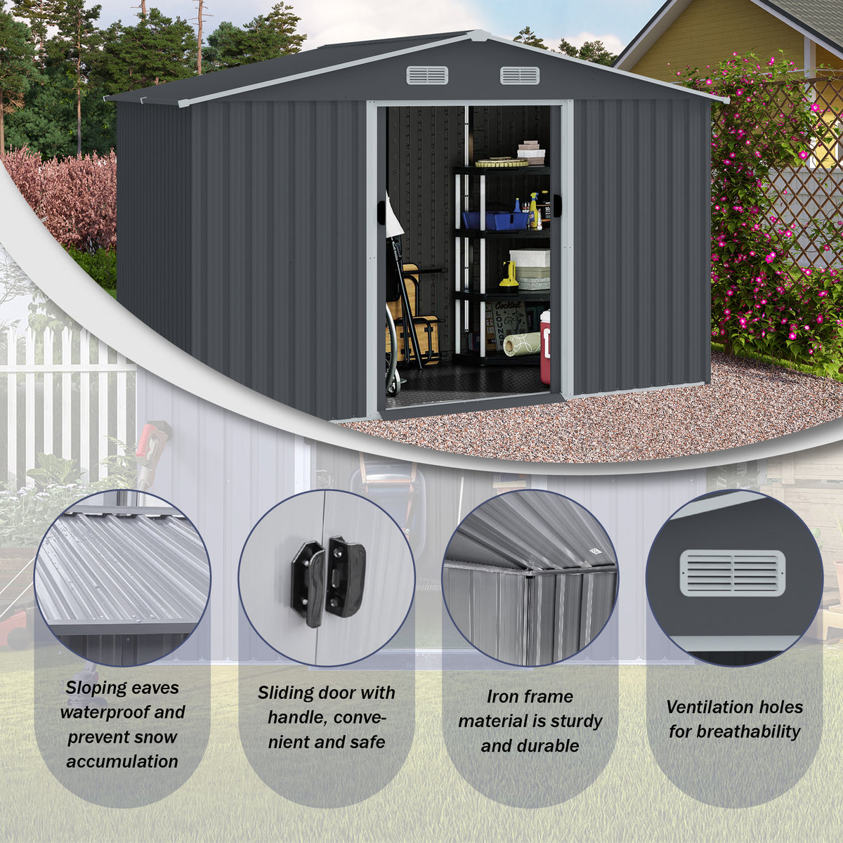Outdoor Storage Shed 8 x 10 FT