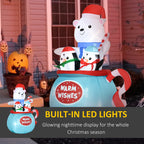 5ft Christmas Inflatables Outdoor Decoration: Bear & Penguins