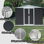 8x6 Feet Apex Roof Dark Metal Garden Storage Shed