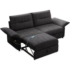 Multi-Functional Sofa Bed with Plush Fabric