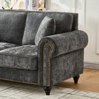 86" Modern 3-Seater Sofa with Rolled Arms
