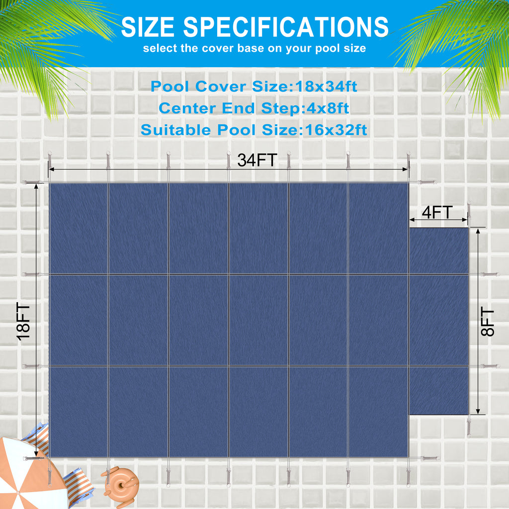 16x32ft Rectangular Inground Pool Safety Cover