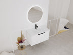 36" Wall Mounted Bathroom Vanity with Resin Sink & 2 Soft-Close Doors