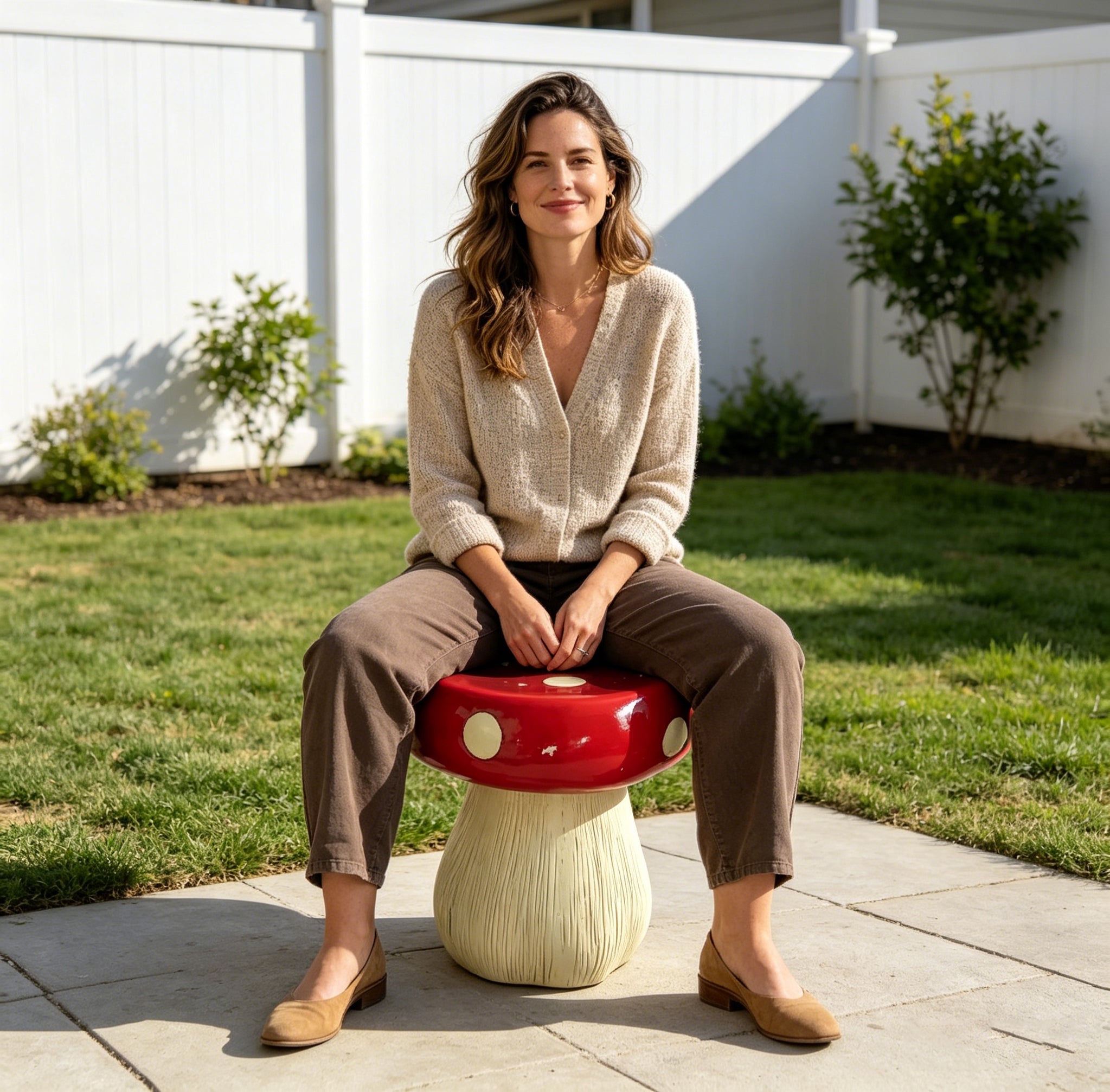 Oversized Mushroom Statue Stool