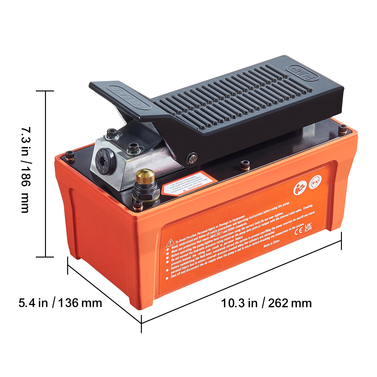 Air Hydraulic Pump, 10,000 PSI 1/2 Gal Reservoir