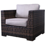 Fully Assembled Patio Chair Set with Cushions & Ottomans