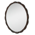 Round Wood Wall Mirror - 31.5" Farmhouse Rustic Accent