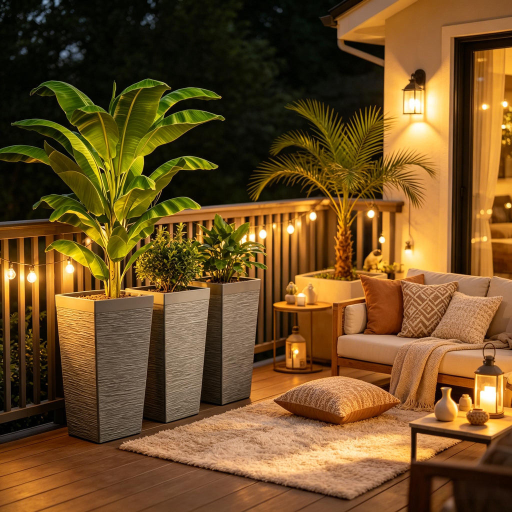 Stackable Design Tapered Planters - 3-Piece Outdoor Set