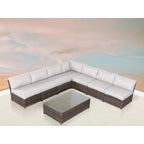 Fully Assembled 6-Person Extra-Wide Wicker Outdoor Seating Set with Cushions