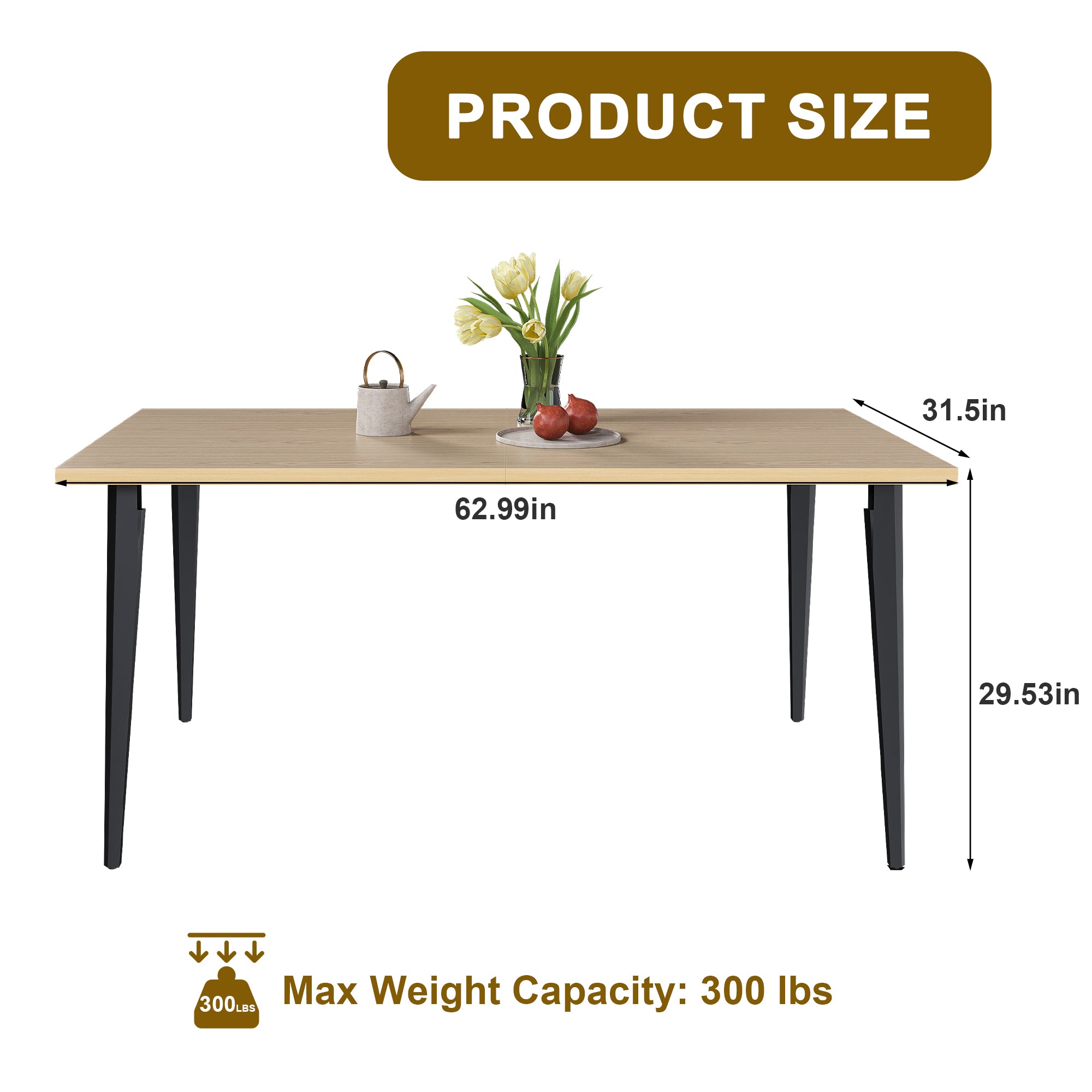 63-Inch Modern Dining Table
