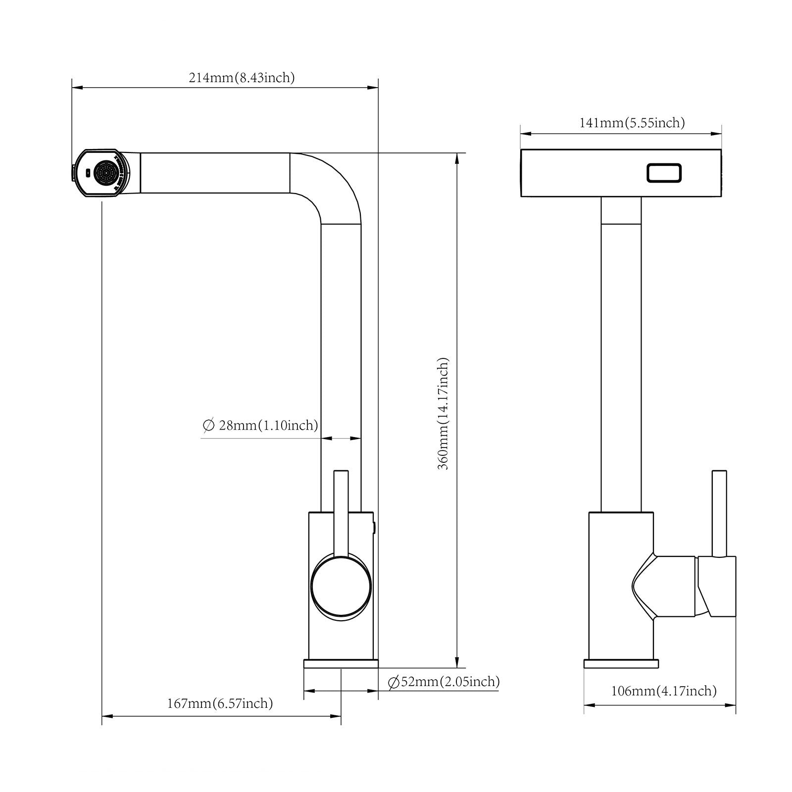 33" Drop-In Kitchen Sink with Pull-Out Faucet and Soap Dispenser