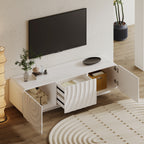 58'' TV Console With Modern Unique Spiral Wave Design
