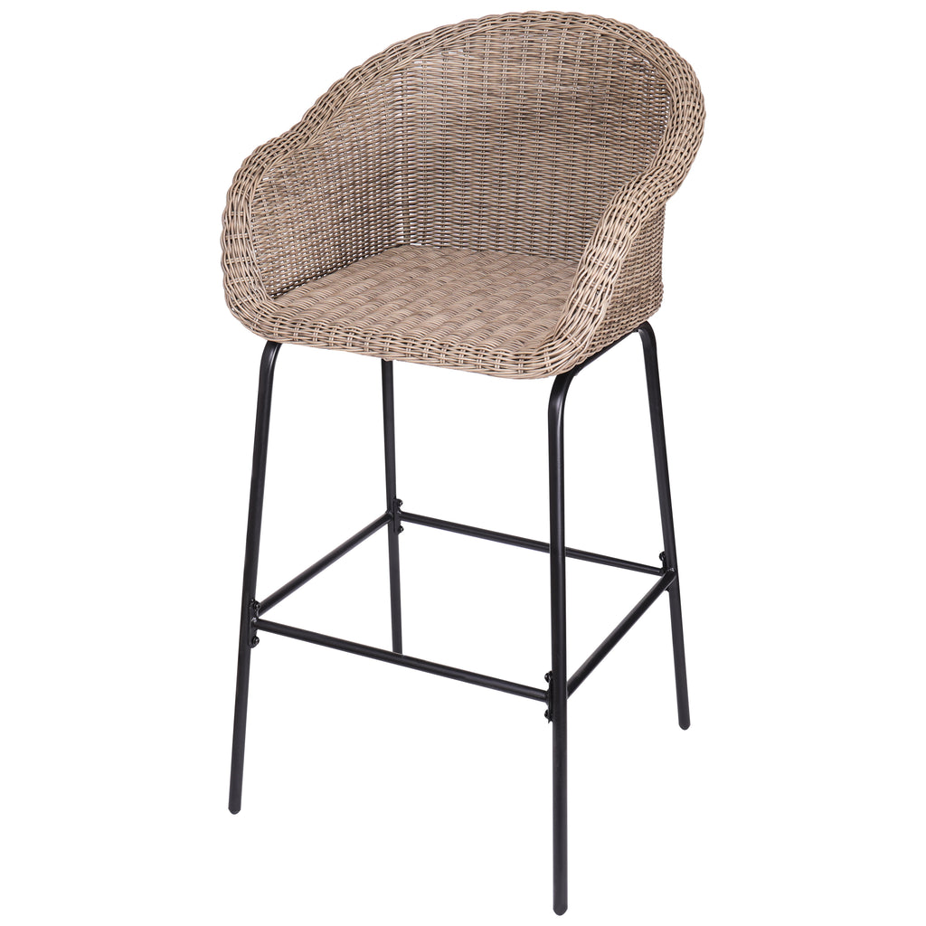 Ladd Outdoor Metal Wicker Barstool