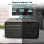 200 Gallon Plastic Deck Box with Lock, Wheels & Waterproof Lid
