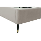 Crosby Upholstered Velvet Full Bed in Greige