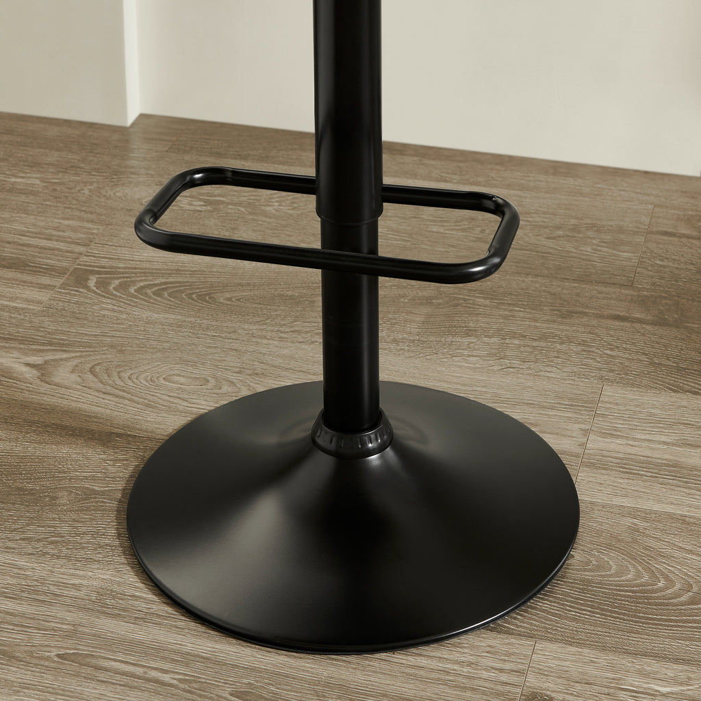 Nuvia Contemporary Adjustable Barstool with Upholstered Swivel Seats, Set of 2