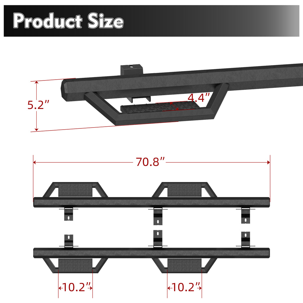 Running Boards Side Steps For 2018-2026 Jeep Wrangler JL