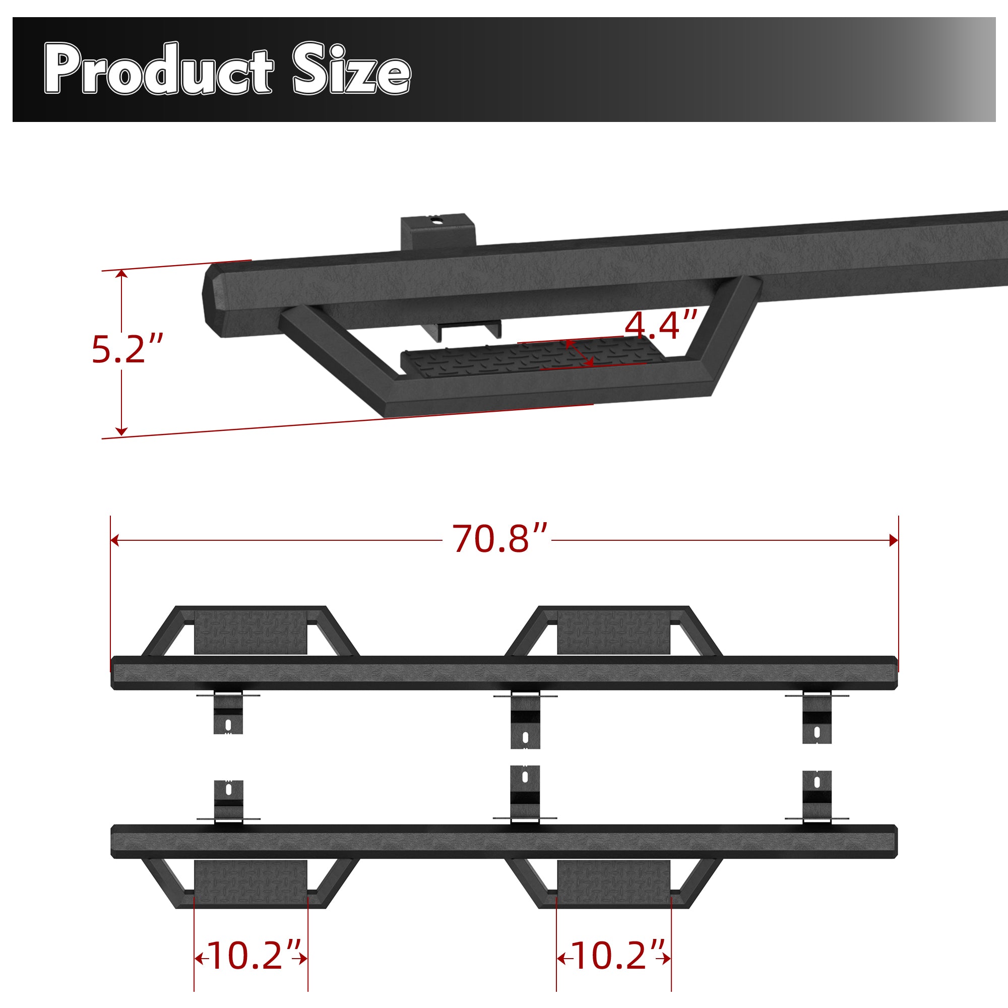 Running Boards Side Steps For 2018-2026 Jeep Wrangler JL