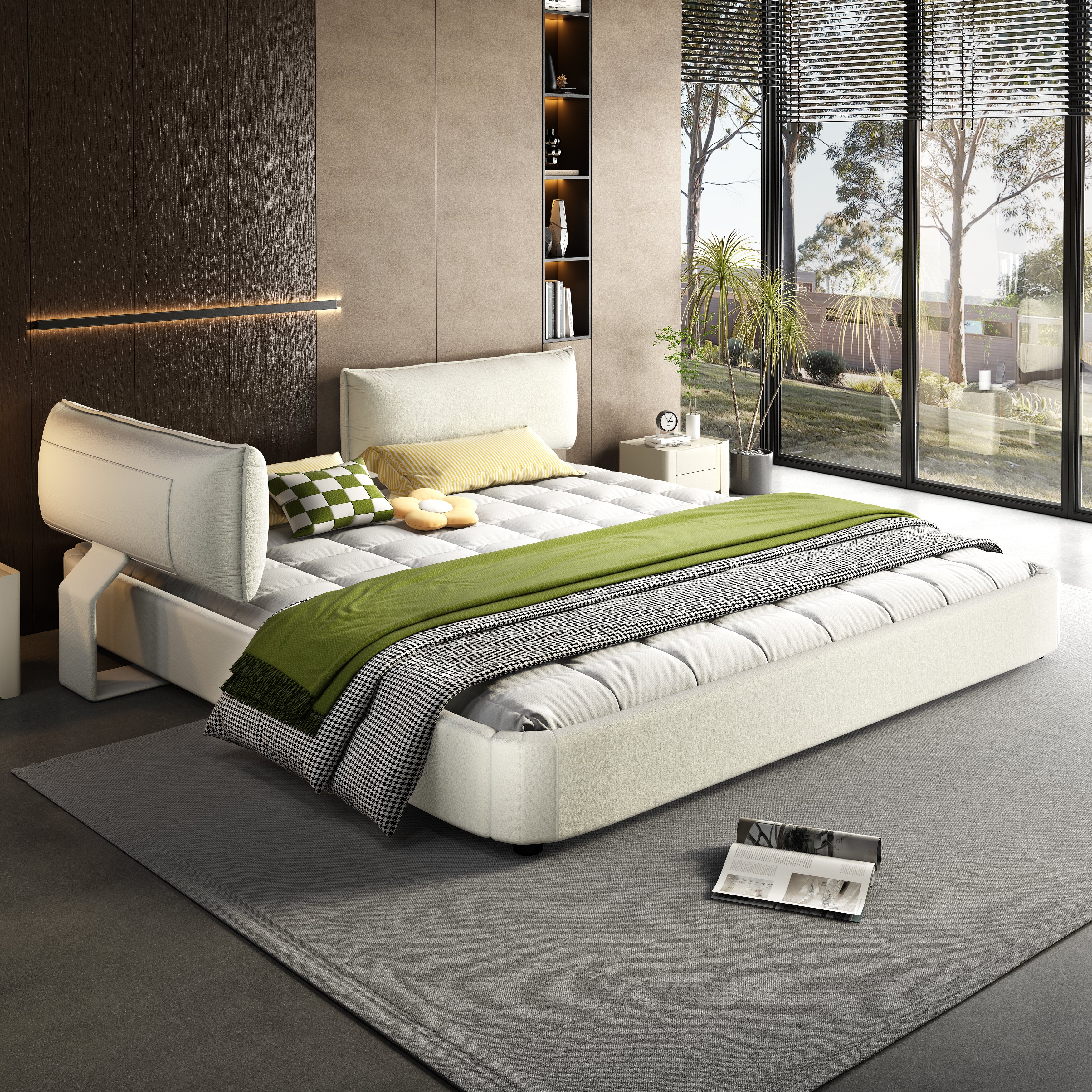 King Size Cloud Bed Frame with Movable Headboard