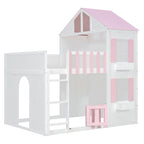 Full Over Full House Bunk Bed Space-Saving Bedroom Furniture