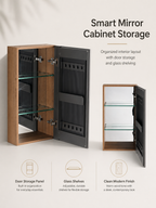 14" Bathroom Mirror Cabinet with Storage