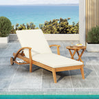 Outdoor Recliner Side Table Set