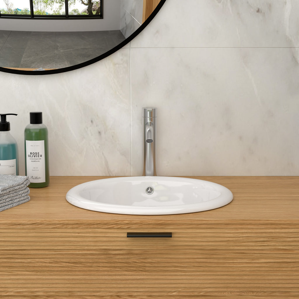 17"x15.5" Ceramic Semi-Recessed Sink