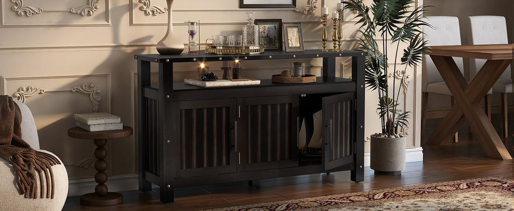 U_STYLED 55.1'' Pine Wood Buffet Cabinet