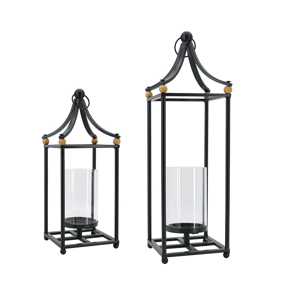 Set of 2 Arched Iron Lanterns