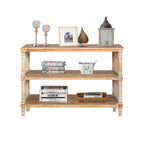 Rustic 3-Tier Console Table with Gothic-Inspired Details