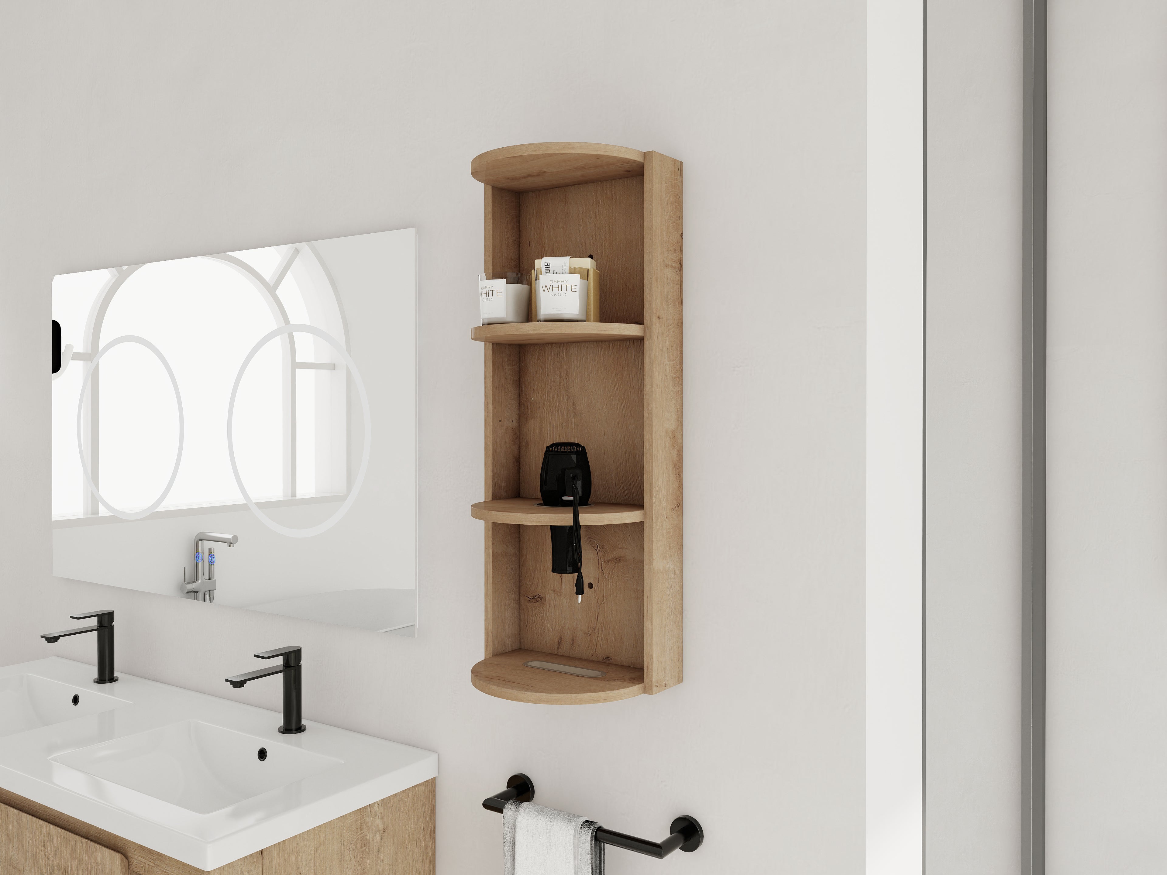 12" Bathroom Wall-Mounted Storage Rack